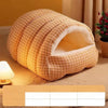 Semi-Enclosed Washable Pet Bed for Cats & Small Dogs