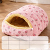 Semi-Enclosed Washable Pet Bed for Cats & Small Dogs